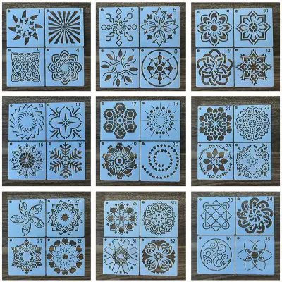 Mandala Painting Template 36 Auxiliary Wall Painting Spray Painting DIY Hollow Template