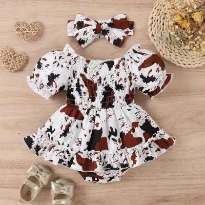 Summer Infant Toddler Leopard Print Skirt Romper