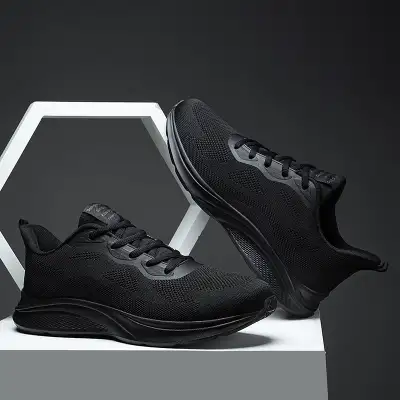 Men's Lace-up Running Shoes Mesh Lightweight Breathable Comfortable Sneakers