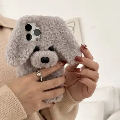 Creative Fashion Poodle Plush Phone Case