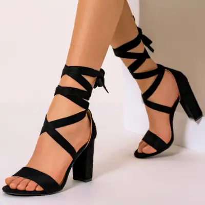 Women's Fashion High Heel Anklet Cross Strap Sandals