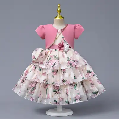 New Dress Girl Short Sleeve Suit Girls' Princess Dress