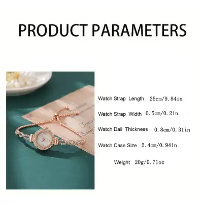 New Fashion Diamond Round Women's Watch Adjustable Bracelet Watch Women's Quartz Watch