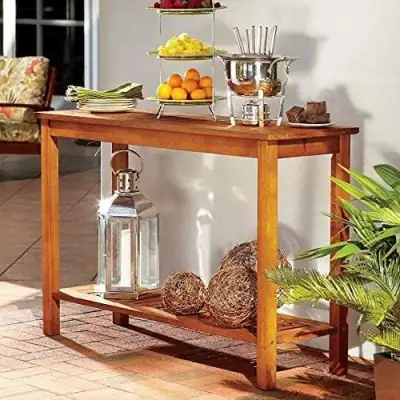 Wood Console Table Outdoor Patio Furniture Natural