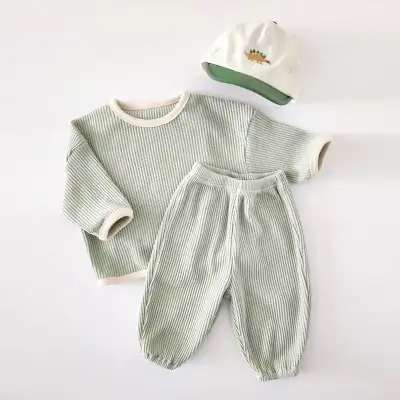 Solid Color Casual Baby Homewear