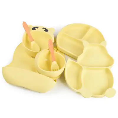 Silicone Solid Color Babies' Tableware Set