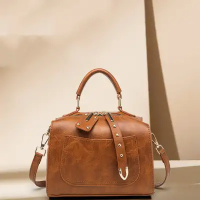 Women's Fashion Retro Solid Color Single-shoulder Bag