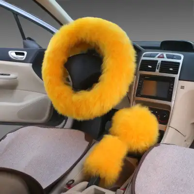 Wool Steering Wheel Cover Long Wool Handle Cover