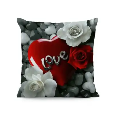 Flower Print Super Soft Square Pillow Cover