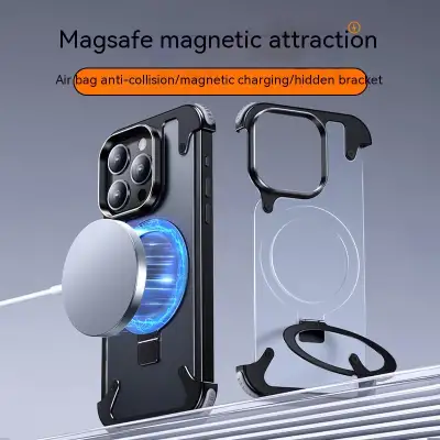 Metal Frameless Corner Pad Magnetic Bracket Phone Case