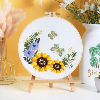 Diy Handmade Embroidery Material Package Original New Sunflower Flower Bouquet Garland