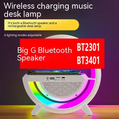 Bluetooth Speaker Colorful Atmosphere Light Wireless Charging Clock