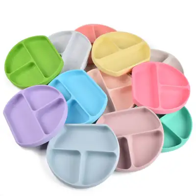 Silicone Solid Color Babies' Tableware Set