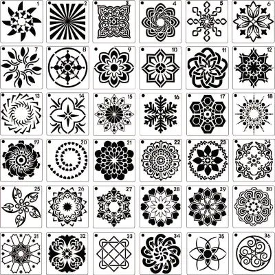 Mandala Painting Template 36 Auxiliary Wall Painting Spray Painting DIY Hollow Template