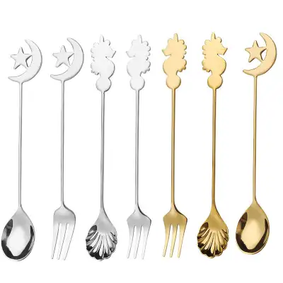 Star Moon Spoon Fork 304 Stainless Steel Good-looking Cute Spoon Coffee Spoon