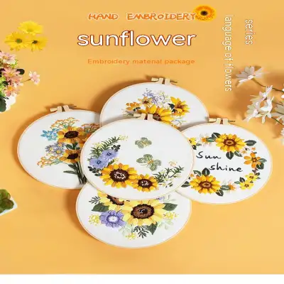 Diy Handmade Embroidery Material Package Original New Sunflower Flower Bouquet Garland