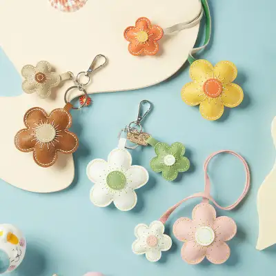 Two-color Flower Pendant Keychain Handmade DIY Material Package