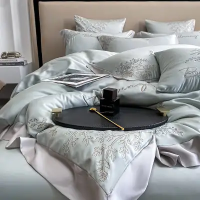 High-end Embroidered Lyocell Fiber Bed Sheet Four-piece Set