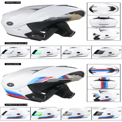 Electric Motorcycle Double Lens Exposed Men And Women Motorcycle Helmet