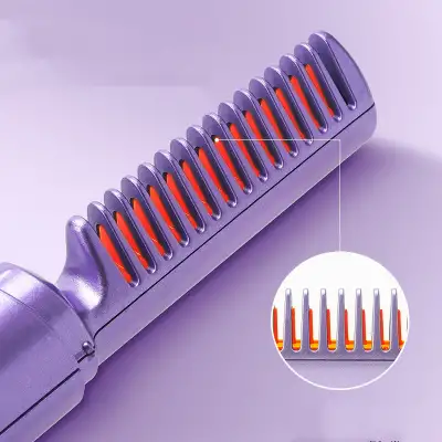 Professional Wireless Hair Straightener Curler Comb Fast Heating Negative Ion Straightening Curling Brush Hair Styling Tools