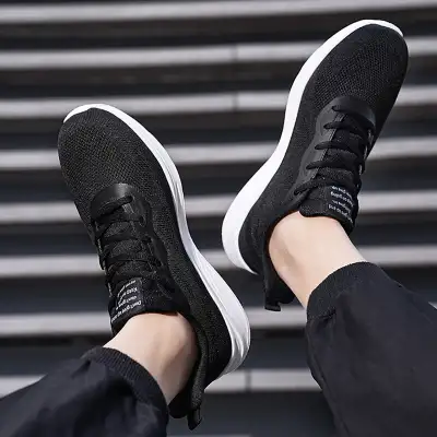 Men's Lace-up Running Shoes Mesh Lightweight Breathable Comfortable Sneakers