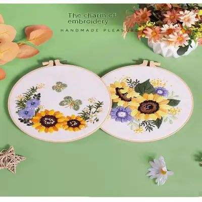 Diy Handmade Embroidery Material Package Original New Sunflower Flower Bouquet Garland