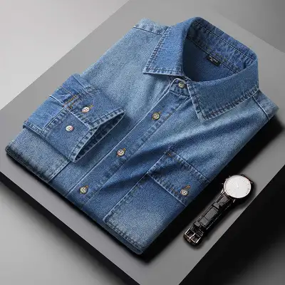 Denim Long Sleeve Shirt Casual Coat