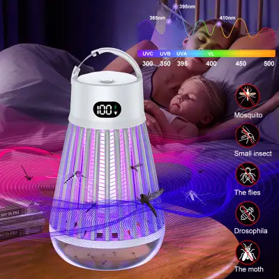 Digital Display Mosquito Killer Lamp Electric Shock Mosquito Trap Light Radiationless Insect Repellent Trap For Bedroom Outdoor Summer Gadgets