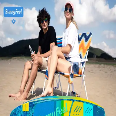 Tall Folding Beach Chair Lightweight, Portable High Sand Chair For Adults Heavy Duty 300 LBS With Cup Holders, Foldable Camping Lawn Chairs For Camping, Outdooring, Traveling, Picnic Concert,Sports