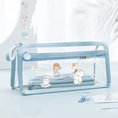 Transparent Double-layer Pencil Case Exam Special Large Capacity