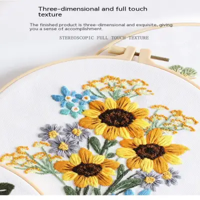 Diy Handmade Embroidery Material Package Original New Sunflower Flower Bouquet Garland