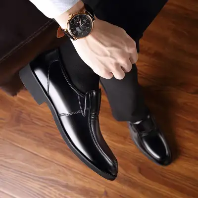 Men's Leather Shoes Business Formal Wear Soft Bottom Non-slip