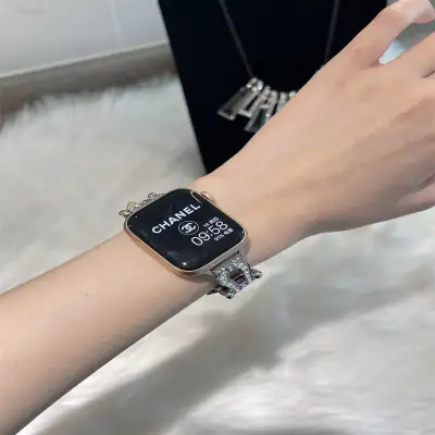 Woven Metal Diamond Strap Suitable For Watch Leather Wristband