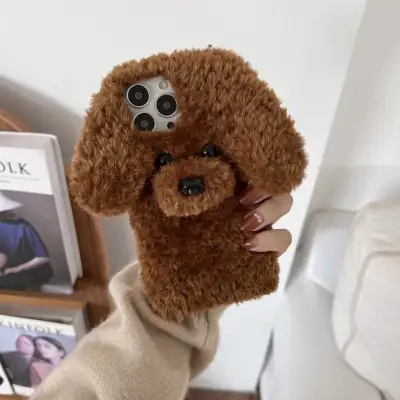 Creative Fashion Poodle Plush Phone Case