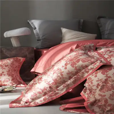 American Retro Style Long-staple Cotton Yarn-dyed Four-piece Jacquard Beddings