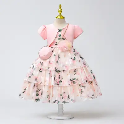 New Dress Girl Short Sleeve Suit Girls' Princess Dress