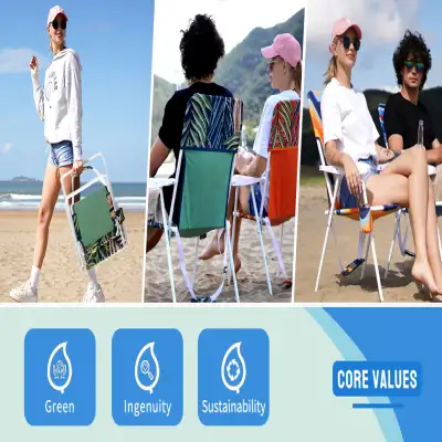 Tall Folding Beach Chair Lightweight, Portable High Sand Chair For Adults Heavy Duty 300 LBS With Cup Holders, Foldable Camping Lawn Chairs For Camping, Outdooring, Traveling, Picnic Concert,Sports