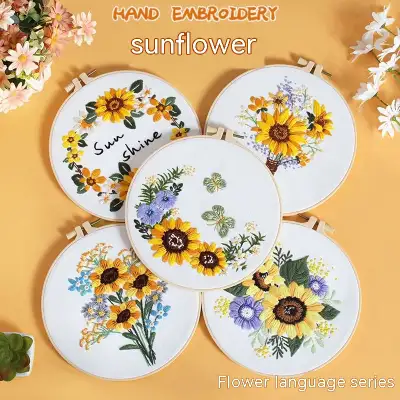 Diy Handmade Embroidery Material Package Original New Sunflower Flower Bouquet Garland