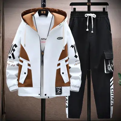 Fall Jacket Trousers Men Leisure Set