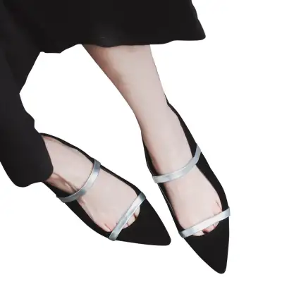 Pointed Toe Strap Flat Casual Shoes