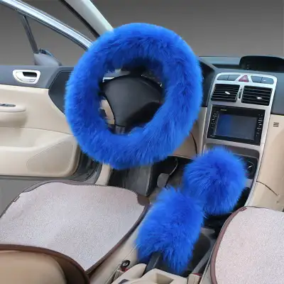 Wool Steering Wheel Cover Long Wool Handle Cover