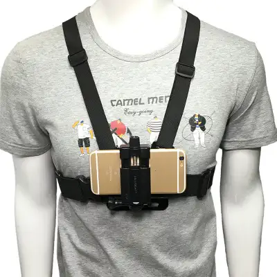 Mobile Phone Chest Mount Harness Strap Holder Cell Phone Clip Action Camera Adjustable Straps