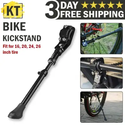 Road Bike Mountain Bicycle Adjustable Metal Bike Side Kickstand Black