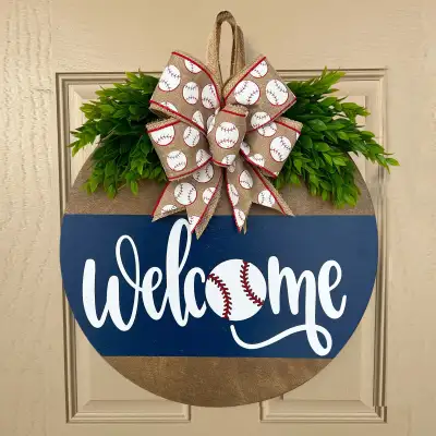 Front Door Decoration Baseball Summer Garland