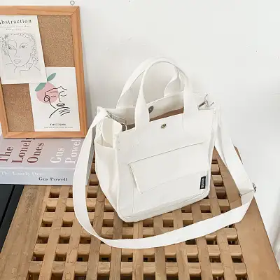 Three-dimensional Multi-pocket Canvas Crossbody Bag