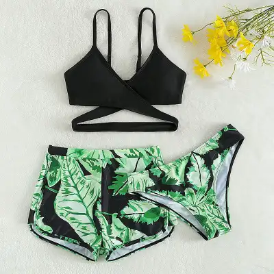 Three-piece Swimsuit Printed Girl