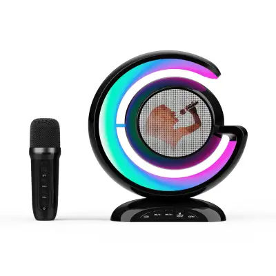 Desktop With Light Bluetooth Karaoke Audio With Microphone