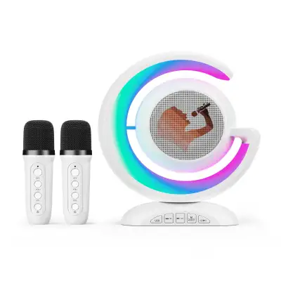 Desktop With Light Bluetooth Karaoke Audio With Microphone