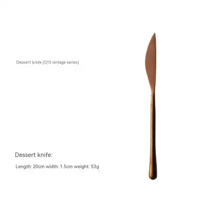 Japanese-style Old Rose Gold Tableware 304 Stainless Steel Steak Knife, Fork And Spoon