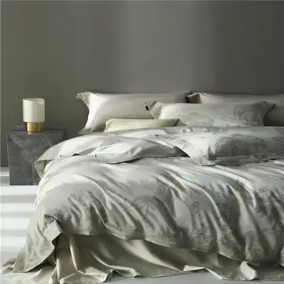 American Retro Style Long-staple Cotton Yarn-dyed Four-piece Jacquard Beddings